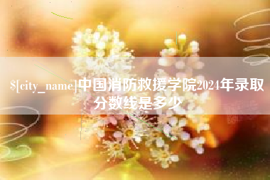 冠县中国消防救援学院2024年录取分数线是多少