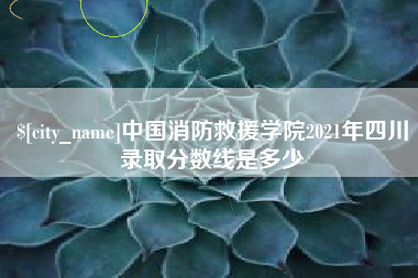 冠县中国消防救援学院2021年四川录取分数线是多少
