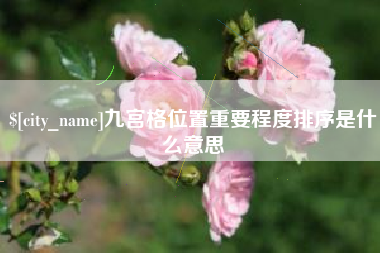 冠县九宫格位置重要程度排序是什么意思