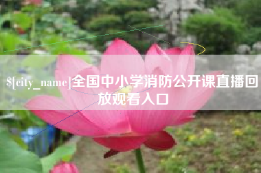 冠县全国中小学消防公开课直播回放观看入口