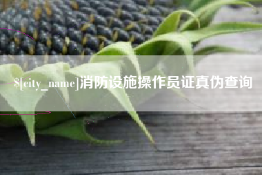 冠县消防设施操作员证真伪查询
