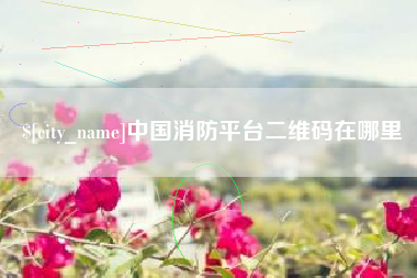 冠县中国消防平台二维码在哪里