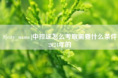 冠县中控证怎么考取需要什么条件2024年的