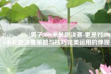 冠县男子5000米长跑决赛-更是对5000米长跑决赛策略与技巧完美运用的体现