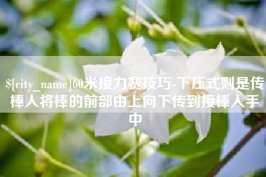 冠县60米接力赛技巧-下压式则是传棒人将棒的前部由上向下传到接棒人手中