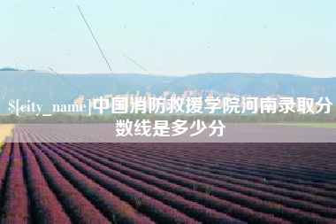 冠县中国消防救援学院河南录取分数线是多少分