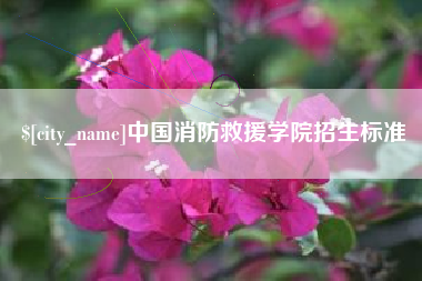 冠县中国消防救援学院招生标准